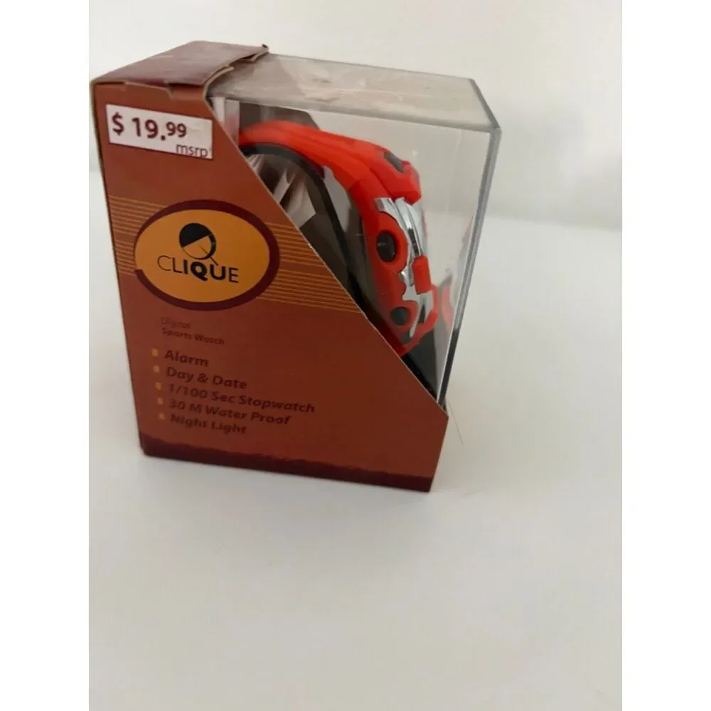 Clique Digital sports watch red New in original packaging